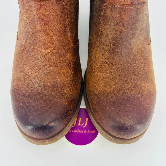 Korks Women's Gemini Rusted Brown Snake Leather Ankle Booties KR0004206 Size 7.5 - Picture 3 of 10